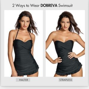 Dobreva Retro Style One Piece Swimsuit